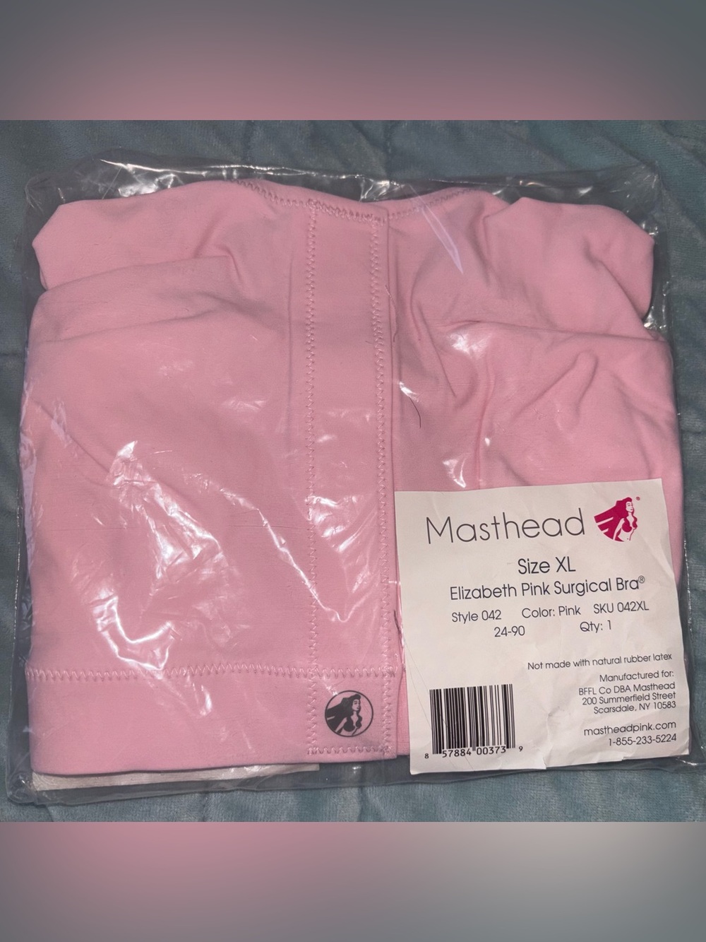 The Elizabeth Pink Surgical Bra MastHead Brand New Size XL